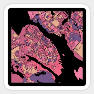 Halifax Map Pattern in Purple & Pink Sticker